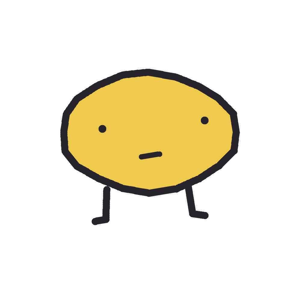 少ない線で描いた黄色いいも型ビースト
