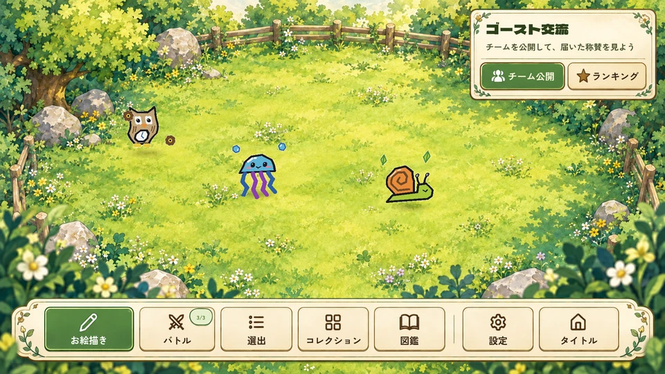 集めたビーストが歩く牧場