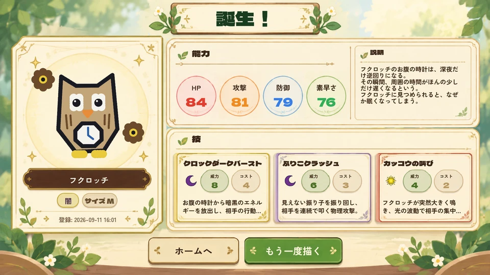 属性やわざをカードで確認